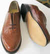 Brown Faux Crocodile Leather golf Shoes 