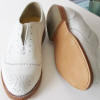 White Leather Brogue Dress Shoes