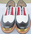 Blacklizard/white/red lizard golf shoes