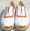 classic white/Orange  Gold toe Golf shoe