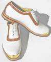 GTGS Capri-Tanwhite/Green Gold toe Golf shoe